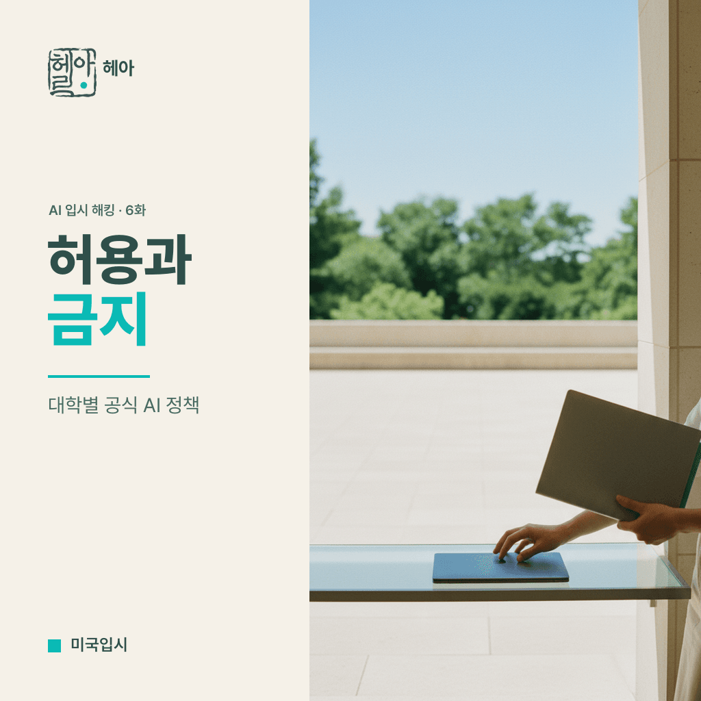 AI 시대의 대학 입시 해킹 6화, 허용과 금지의 경계선 — 대학별 공식 정책 해부
